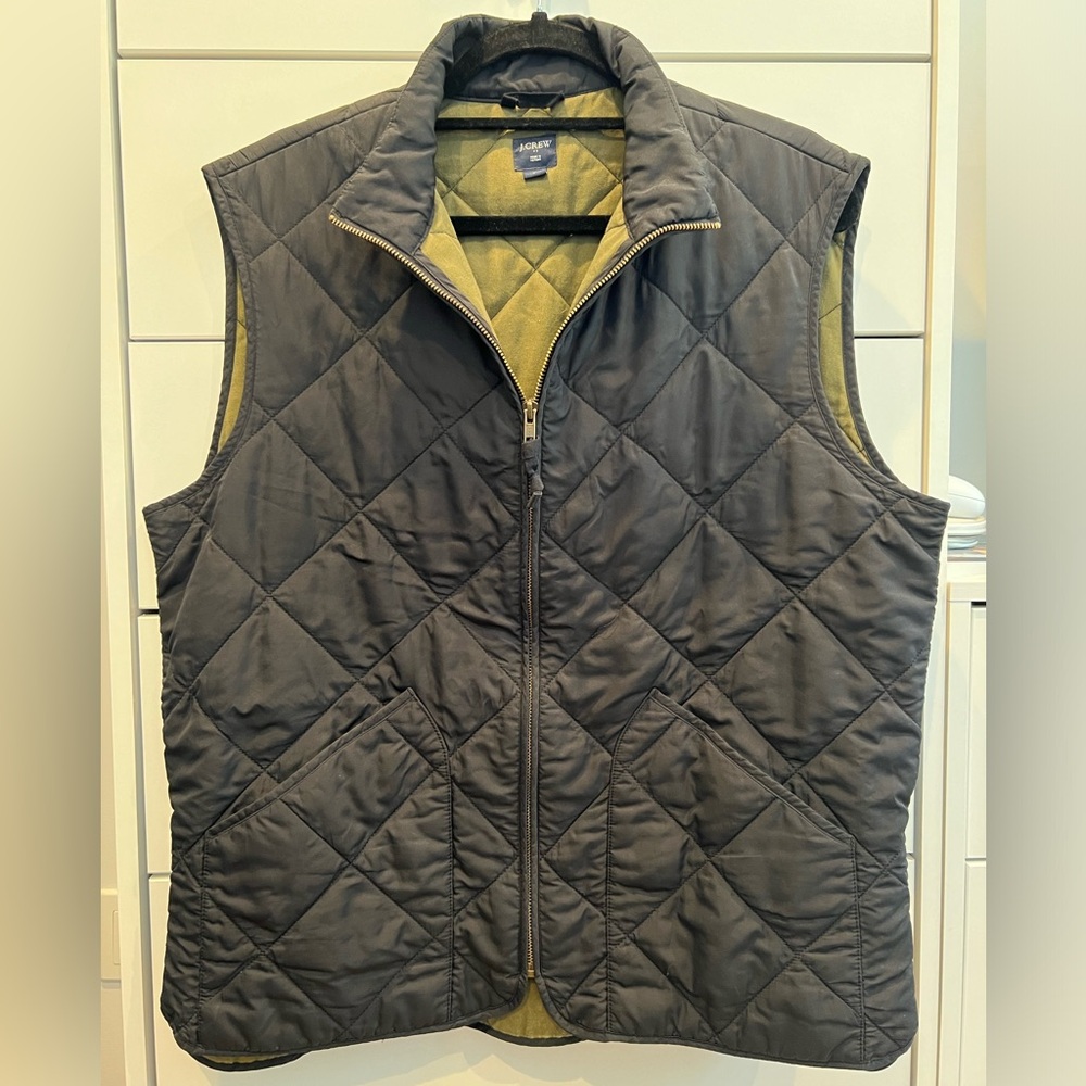 Men’s Large Black J. Crew Quilted Vest